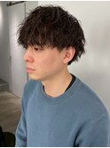 ツイストスパイラルパーマ 束感 ツーブロック メンズパーマ 20代