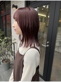 暖色カラー/レッドカラー/ブリーチ無しカラー/ボブ/20代