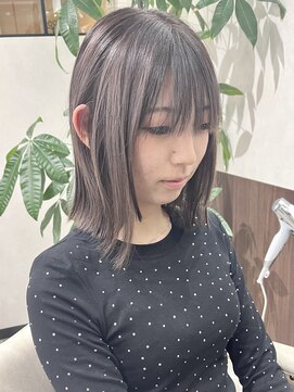 ベルヘアーデザイン 堺東(Belle hair Design) 切りっぱなしボブアディクシーカラーオリーブグレージュ堺東