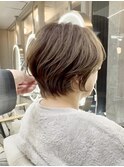 白髪ぼかしハイライト×ショートボブで若見え40代50代60代