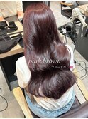 ブリーチなし＊つやつやピンクブラウン