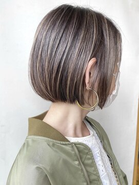 モリオフロムロンドン 原宿本店(morio from London) 【morio原宿】顎ラインボブ　ハイライトカラー