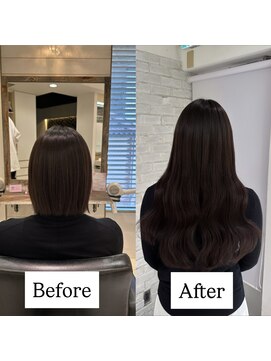 リゼル シブヤ(RISEL SHIBUYA) ショートからエクステ80本で自然なロングヘアに！
