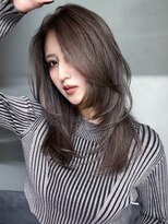 アルバム 渋谷パルコ(ALBUM)&nbsp;顔周りレイヤーロング韓国ヘアココアベージュ_F21230