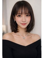 ローネス 銀座(LONESS)&nbsp;レイヤーボブグレージュ大人ボブくびれボブ暗色カラー銀座
