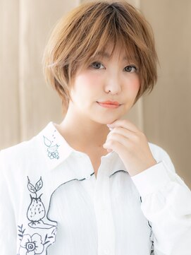 カバーヘア ブリス 川口(COVER HAIR bliss) ミルクブラウンハイライト抜け感マッシュショートX川口20代30代