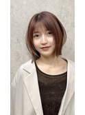 切りっぱなしボブ×顔まわりレイヤー【國吉真弥】