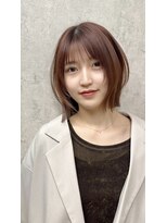 ノア ヘアデザイン 町田店(noa Hair Design)&nbsp;切りっぱなしボブ×顔まわりレイヤー【國吉真弥】