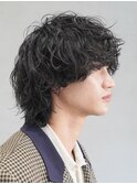 大分ツイストスパイラルパーマメンズカットラウンドマッシュ強め