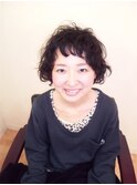 ガーリー系　　ショートバングパーマ