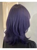 派手髪パープルウルフヘアー