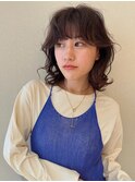 ミディアムパーマニュアンスパーマくびれパーマボブ