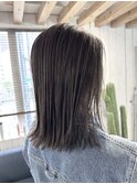 切りっぱなしミディアム/ハイライト/グレージュ/20代30代40代