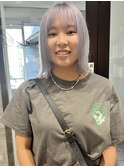 村上/ラベンダーアッシュ顔まわりレイヤーブリーチ外ハネボブ