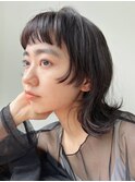 オリーブベージュショートミニボブグレージュブリーチレイヤー