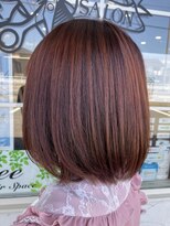 フリー(Free)&nbsp;艶髪さらさらブリーチなしピンクカラーショートボブ