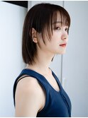 ミニボブぱっつんボブシンプルストレートフェイスレイヤーデジパ