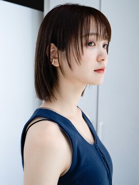 エインアンリー 表参道(AIN.ANLY.) ミニボブぱっつんボブシンプルストレートフェイスレイヤーデジパ