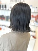 切りっぱなしボブ　ダークブラウン