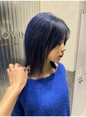 愛されモテ髪ブルーブラックブルーカラーハイトーンカラー