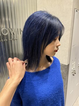 サロウィン 新潟万代店(SALOWIN) 愛されモテ髪ブルーブラックブルーカラーハイトーンカラー