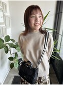 オレンジカラー/ボブ/レイヤー／外はね