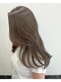 レイヤーカット　ロングレイヤー　モカベージュ