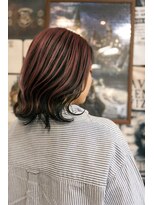 ジウ 上通り(JIU)&nbsp;20代30代小顔ゆるふわミディアム アンブレラ ピンクパープル