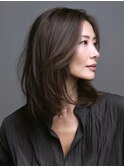 ☆オリーブグレーココアベージュ小顔クラゲヘアー/黒髪/髪質改善