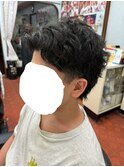 襟ありアップバングショート