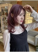 ピンクラベンダー  顔周りレイヤー 韓国風