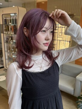 レクタ(recta) ピンクラベンダー  顔周りレイヤー 韓国風