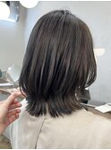 くびれウルフレイヤーカットオリーブグレークラゲヘアー髪質改善