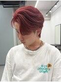 【イメチェンしたい方必見】ワインレッド×毛流れセンターパート