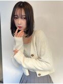 ハッシュカット顔まわりレイヤーカット暗めカラーグランマッシュ