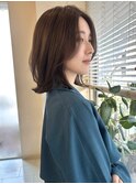 黄金比くびれレイヤーボブ×透明感グレージュ福岡Kchiara奥野