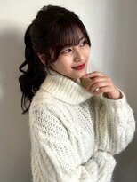 アンニュ(annuy)&nbsp;ポニーテール ヘアセット ヘアアレンジ 20代 顔周りカット 艶髪