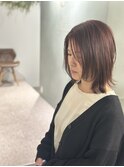 《サロンスタイル》ラベンダーブラウンのミディスタイル