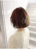 ミルクティーブロンド/ダークブルー/デジタルパーマ/仙台
