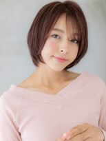 カバーヘア ブリス 志木南口駅前店(COVER HAIR bliss) 淡いピンクベージュブリーチなしひし形レイヤーボブ20代30代W
