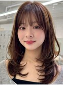 三鷹レイヤーカット韓国ダブルカラー顔周り前髪カットボブ