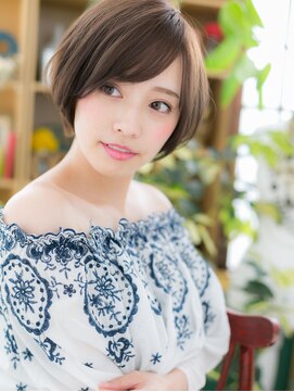 カバーヘア ブリス 上尾西口店(COVER HAIR bliss) *bliss上尾*斜めバング×ナチュラル前下がりボブa