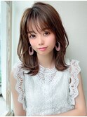 アフロートeri　小顔レイヤー　ふんわりミディアムヘア