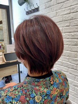 ネオリーブアオバ 高田馬場店(Neolive aoba) ピンクカラーのショートボブ　【高田馬場】