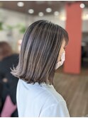 切りっぱなしボブ【バレイヤージュ】