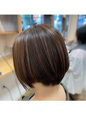 ホイル6枚の白髪ぼかしハイライト
