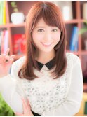 前髪カール大人かわいい小顔エアストレートc5戸頭10代20代30代