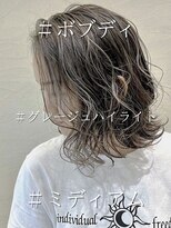 ソーエン バイ ヘッドライト 天文館店(soen by HEADLIGHT)&nbsp;ミディアム×グレージュハイライト×ボブディ