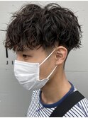 ツイストスパイラルパーマツーブロックツイストパーマフェード
