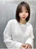 シースルーバング　ストレートボブ